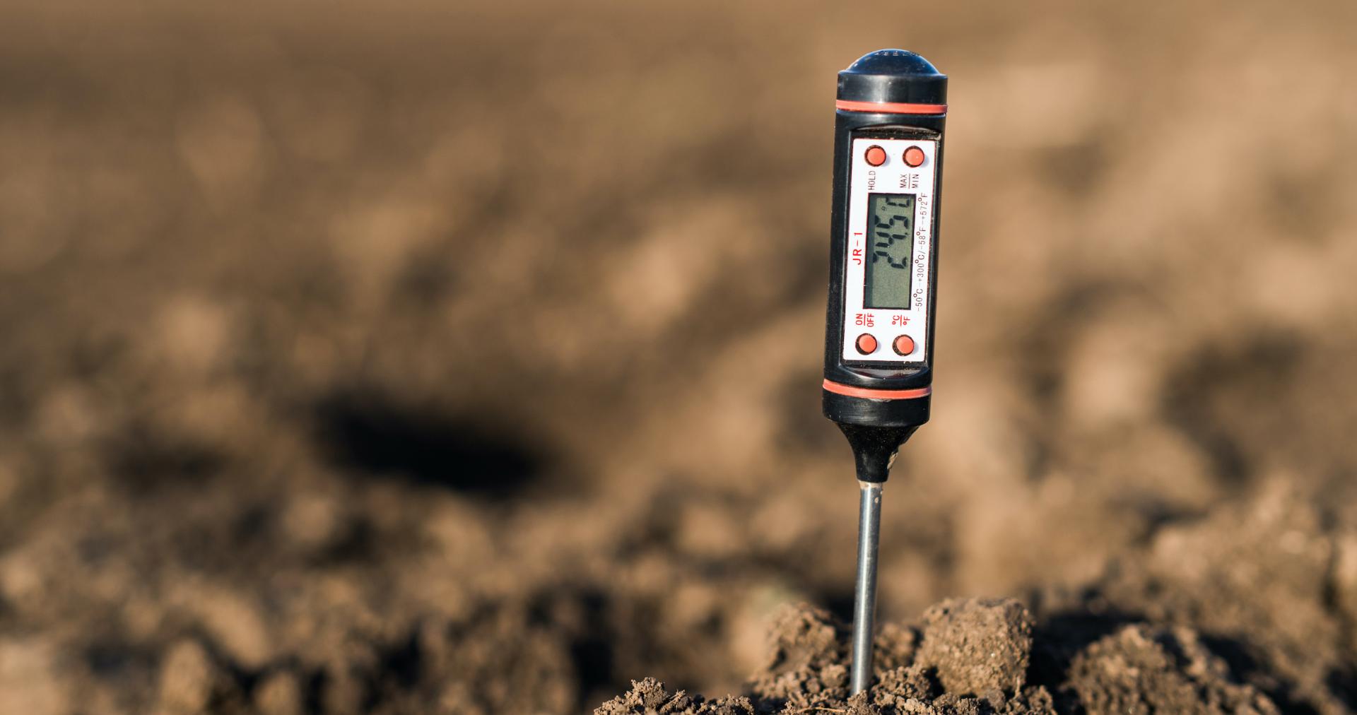 Soil meter for measuring PH, temperature, and moisture