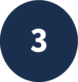 A blue circle with the number 3 inside
