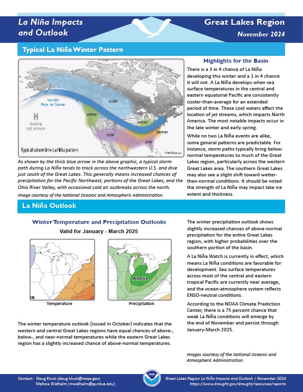 Example image of the La Niña Climate Impacts and Outlook report