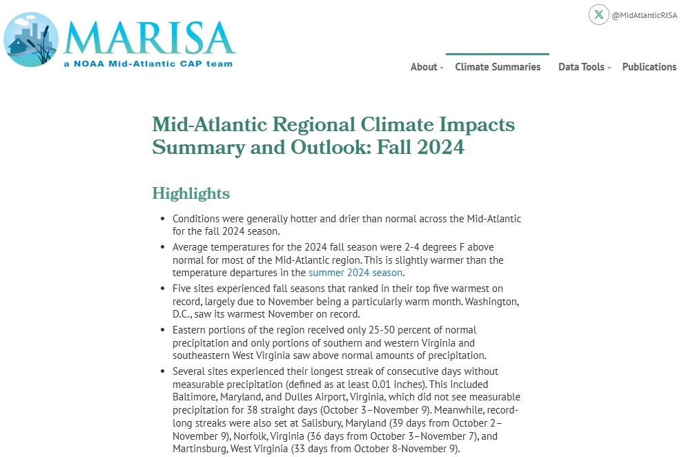 Example image of the Climate Impacts and Outlook report