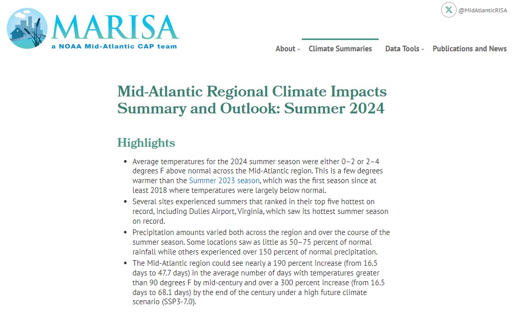 Example image of the Climate Impacts and Outlook report