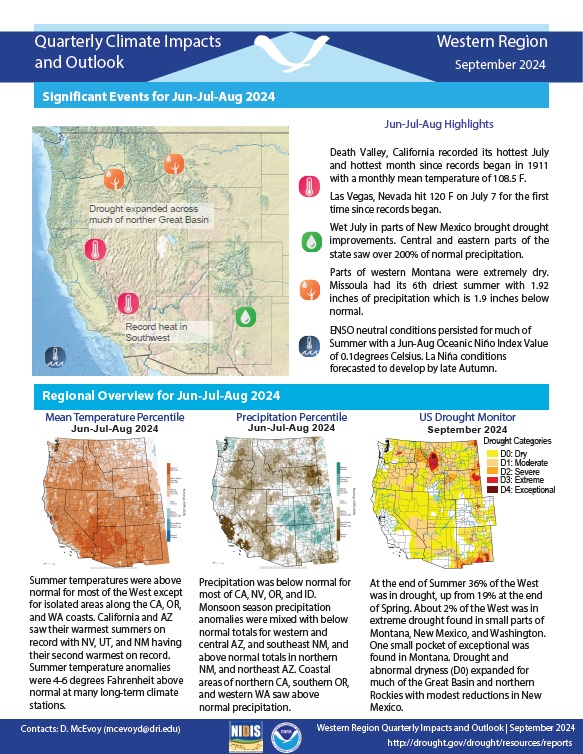 Example image of the Climate Impacts and Outlook report