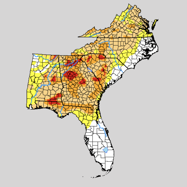 Southeast Drought Status Update - October 2019 | October 17, 2019 ...