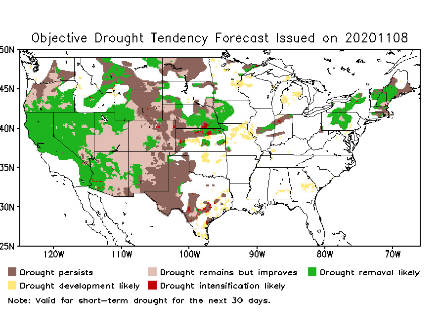 Objective Drought Tendency Forecast Drought.gov