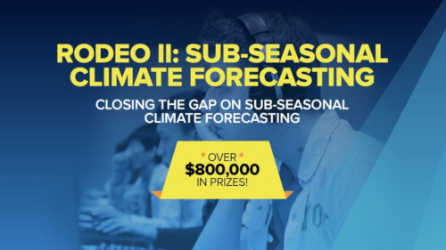 Rodeo 2: Sub-seasonal climate forecasting. Closing the gap on sub-seasonal climate forecasting. Over eight hundred thousand dollars in prizes!