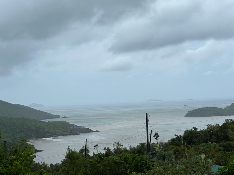 August 14 photo of Hull Bay, St. Thomas, after Tropical storm Ernesto hit the island. Photo shows silt plumes from Ernesto.