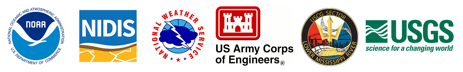 Logos for NOAA, NIDIS, the National Weather Service, U.S. Army Corps of Engineers, U.S. Coast Guard, and U.S. Geological Survey.