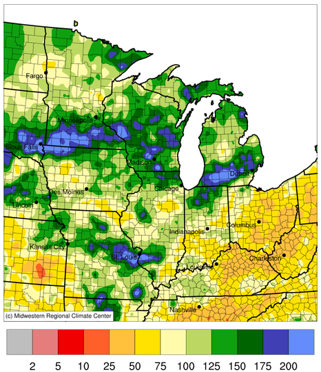 Areas in the Midwest where drought improved over the last 12 weeks include Iowa, Minnesota, Missouri, Wisconsin, Upper Michigan, southern Illinois, and western Kentucky. Areas where drought worsened include portions of Ohio and Kentucky.