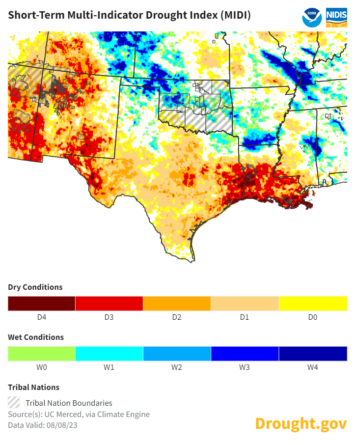 Southern Plains Drought Status Update | August 18, 2023 | Drought.gov