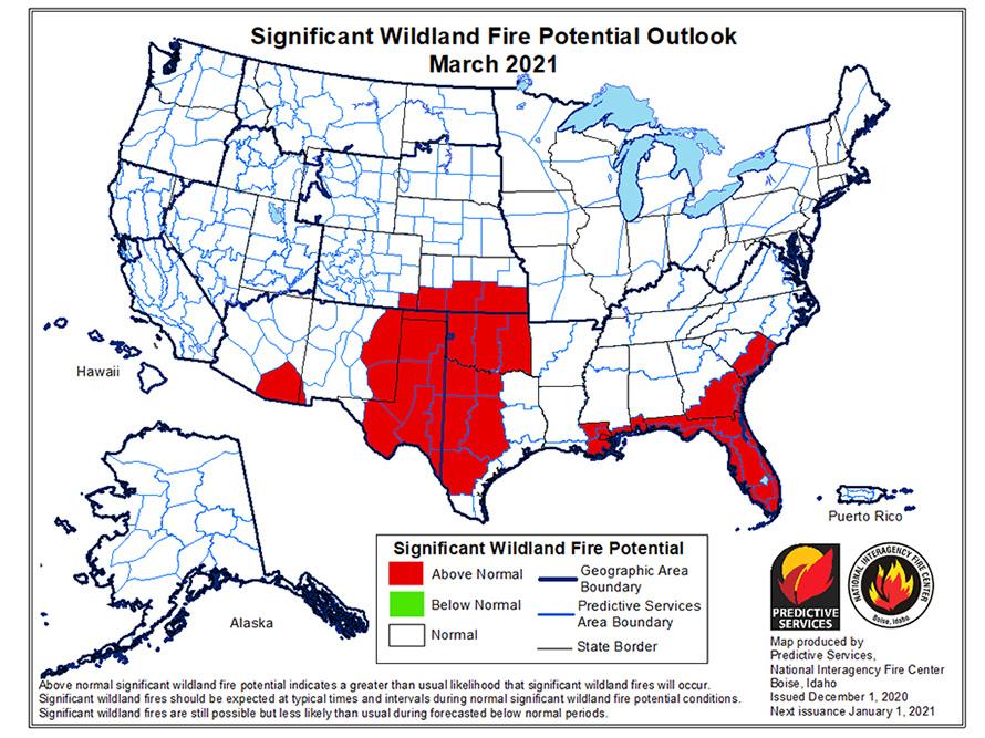 National Significant Wildland Fire Potential Outlook | Drought.gov