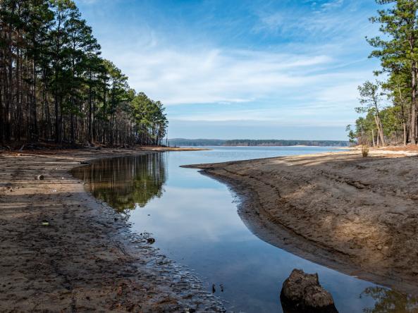 Drought at Jordan Lake near Raleigh, North Carolina.