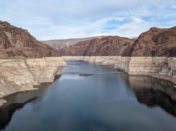 Low water levels at Lake Mead reservoir. Photo credit: HCvP, Adobe Stock.