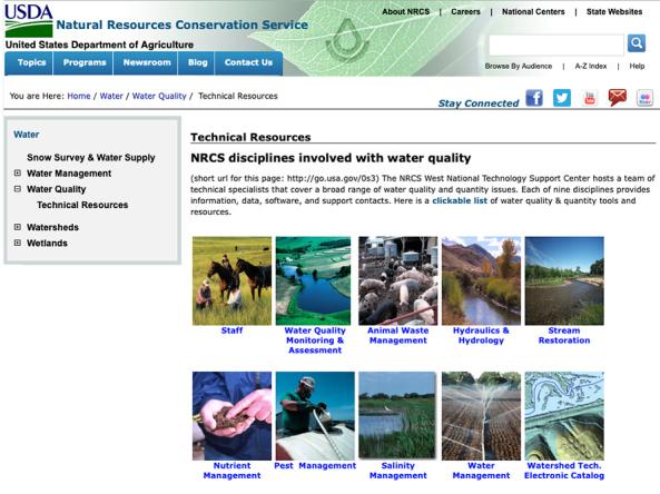 NRCS Water Quality web page