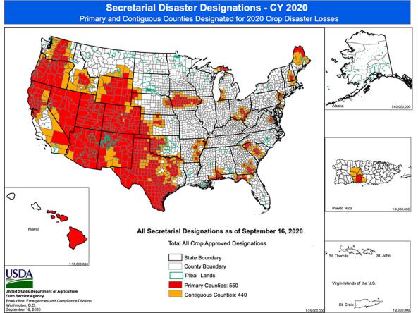 USDA Drought Disaster Designations | Drought.gov