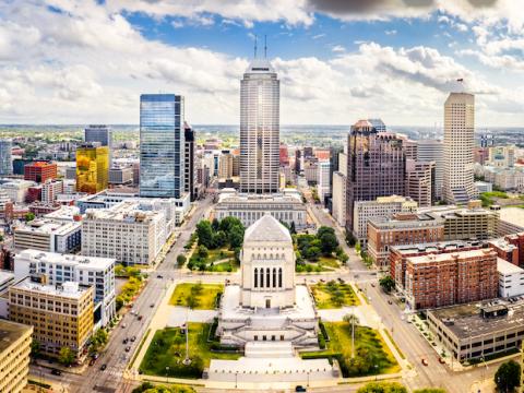 Skyline of Indianapolis, Indiana.