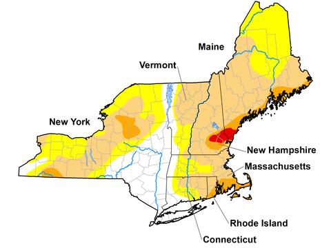 U.S. Drought Monitor map of the Northeast. Valid November 10, 2020.