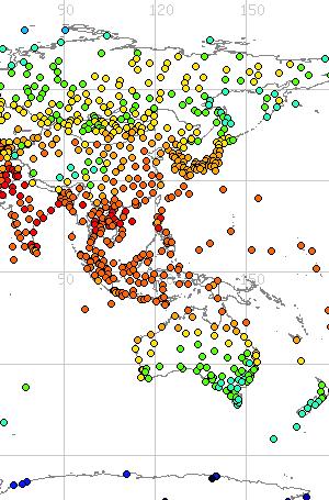 Example ClimatView map of Asia and Australia