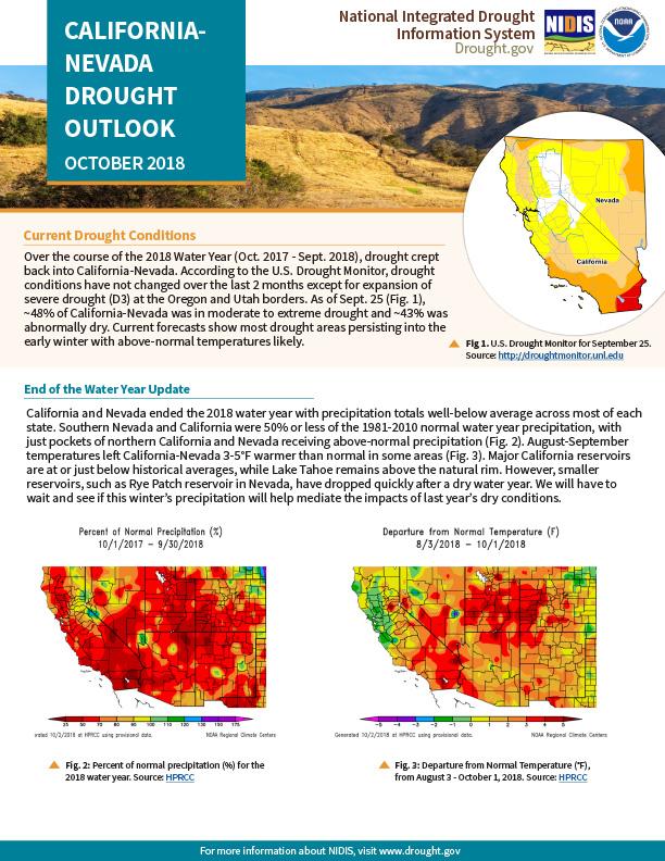 California-Nevada Drought Early Warning System Drought & Climate Outlook Webinar - October 9, 2016
