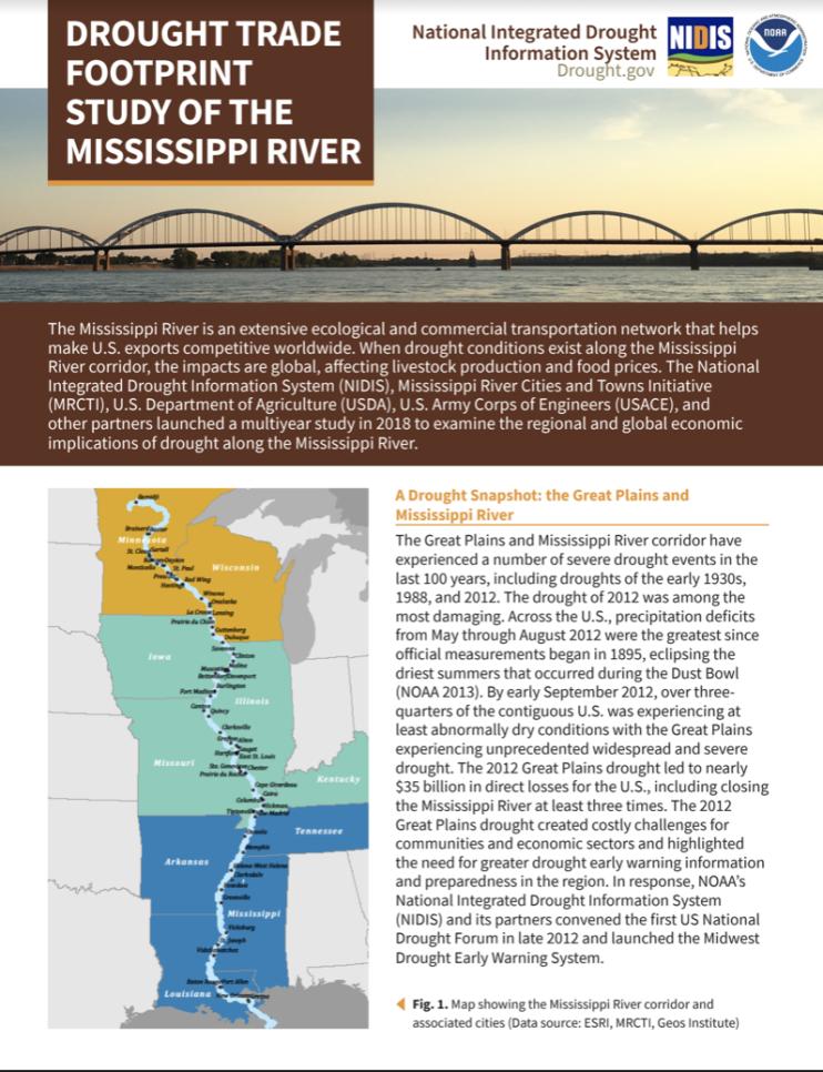 Drought Trade Footprint Study of the Mississippi River