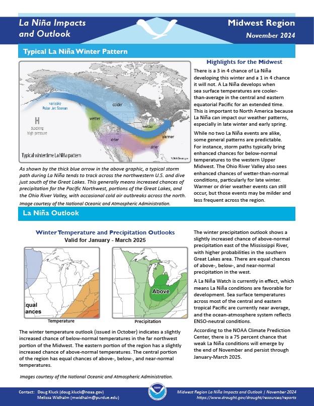 Example image of the La Niña Climate Impacts and Outlook report