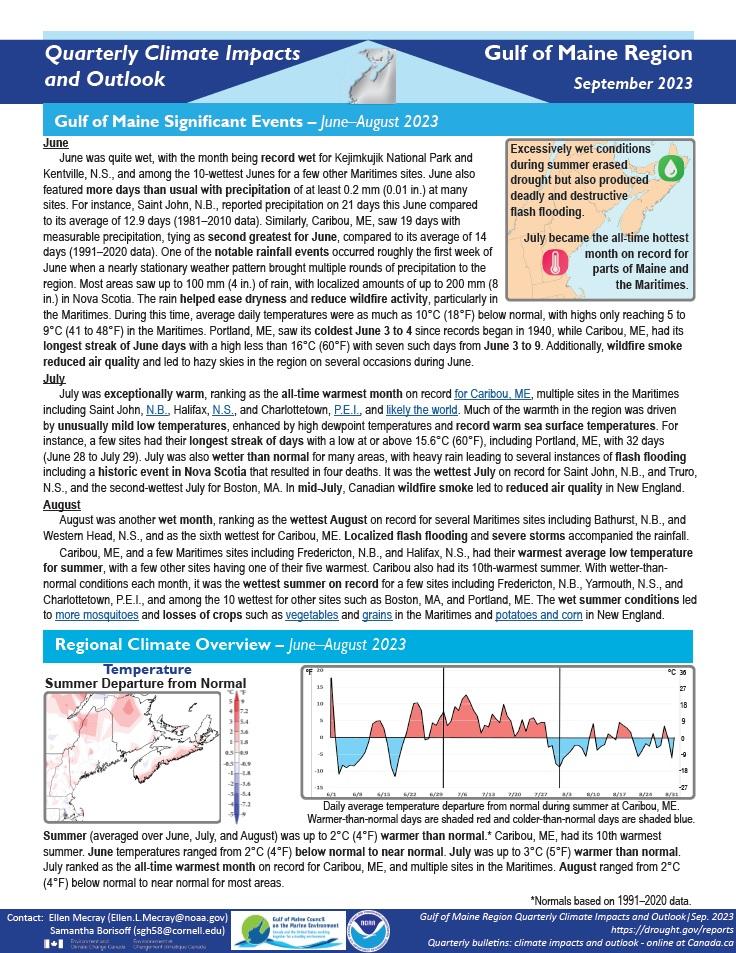 Example image of the Climate Impacts and Outlook report