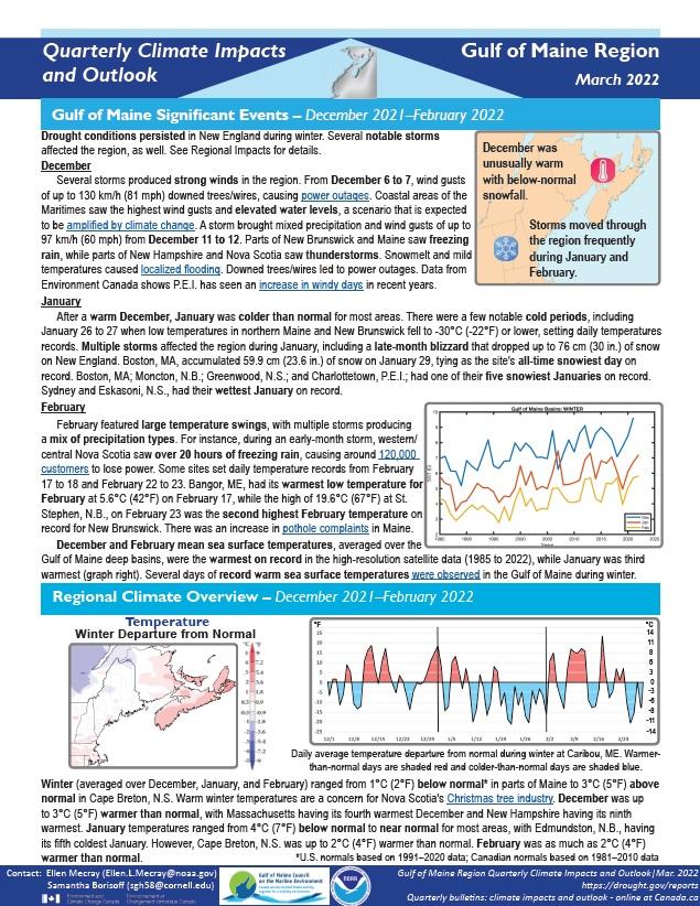 Example image of the Climate Impacts and Outlook report