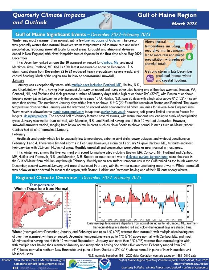 Example image of the Climate Impacts and Outlook report.