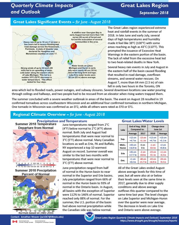 Example image of the Climate Impacts and Outlooks report