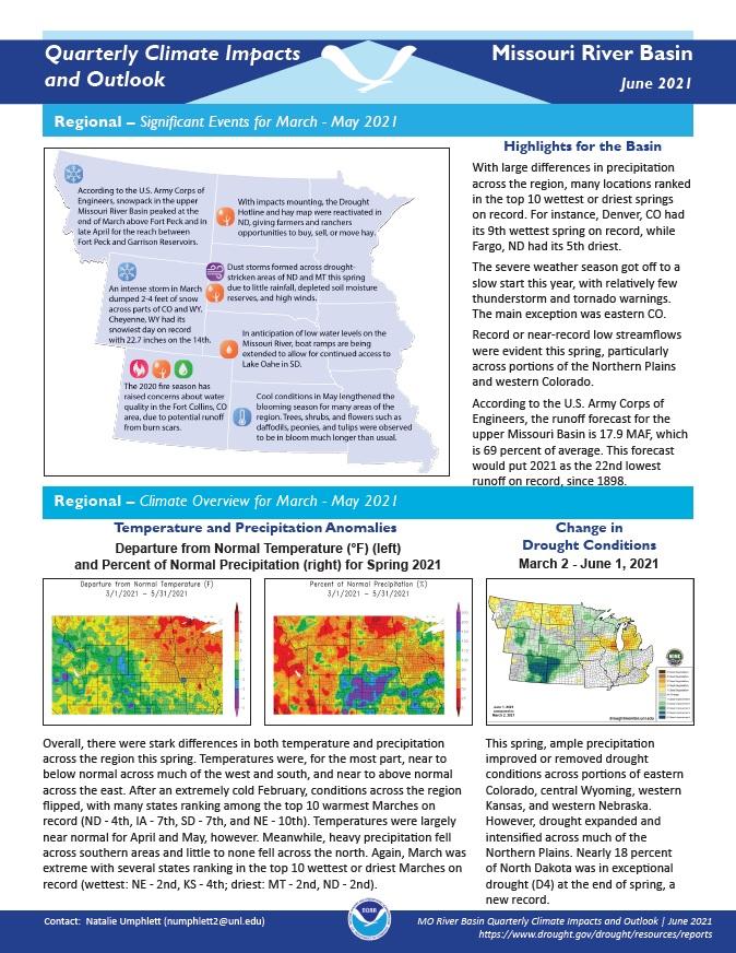 Example image of the Climate Impacts and Outlook report