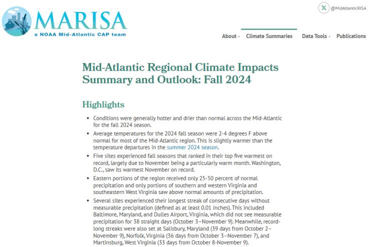 Example image of the Climate Impacts and Outlook report