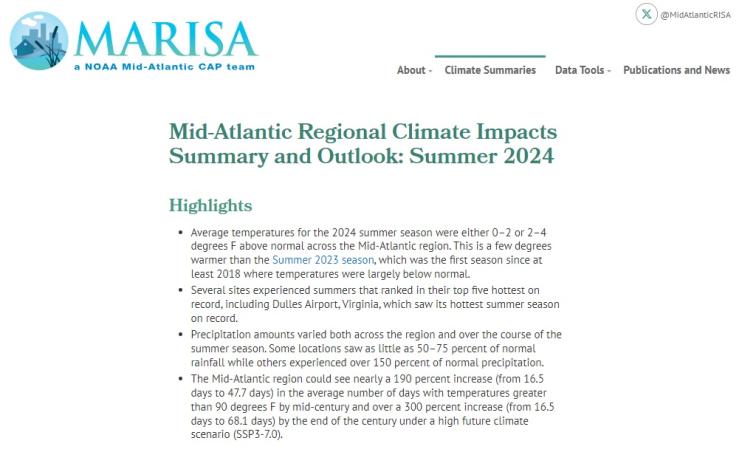 Example image of the Climate Impacts and Outlook report