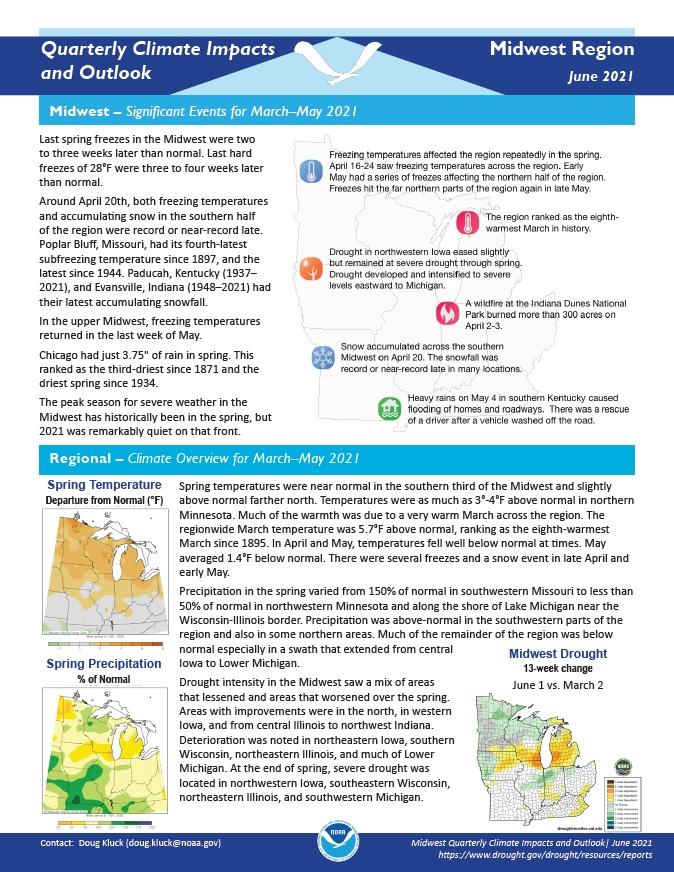 Example image of the Climate Impacts and Outlook report