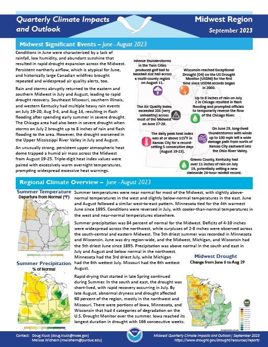 Example of the Climate Impacts and Outlook report