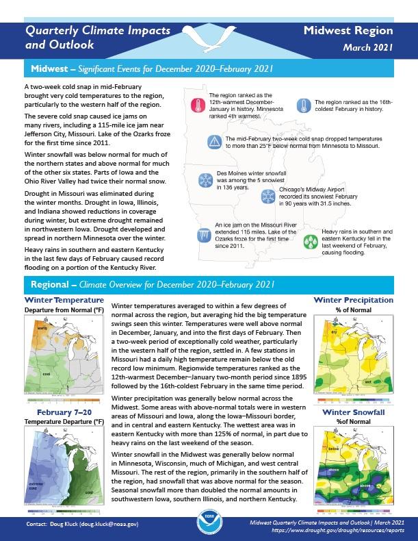 Example image of the Climate Impacts and Outlooks report