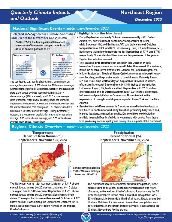 Example image of the Climate Impacts and Outlook report