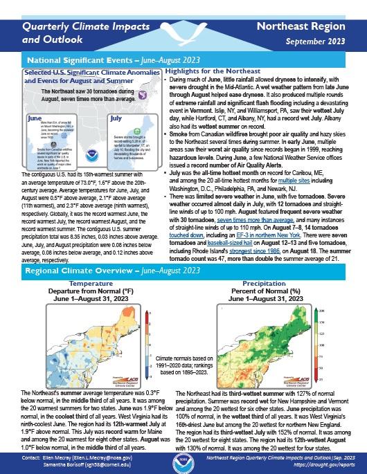 Summer 2023 Climate Summary