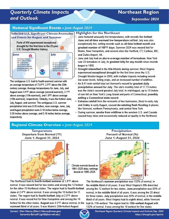 Example image of the Climate Impacts and Outlook report