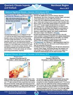First page of the Quarterly Climate Impacts and Outlook for the Northeast Region 