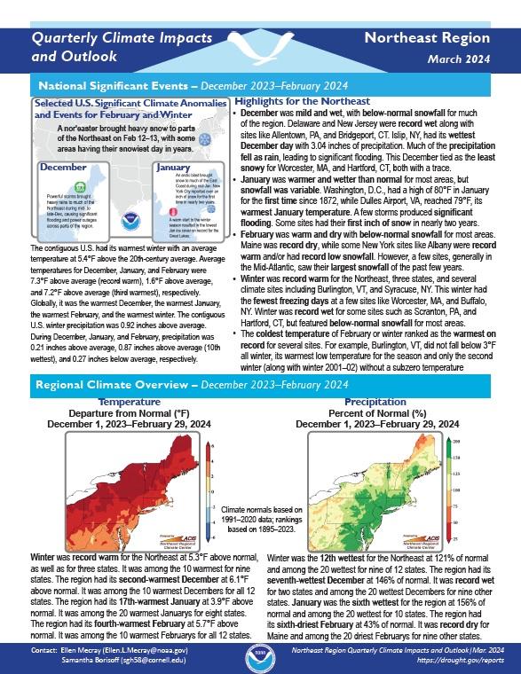 Example image of the Climate Impacts and Outlook report