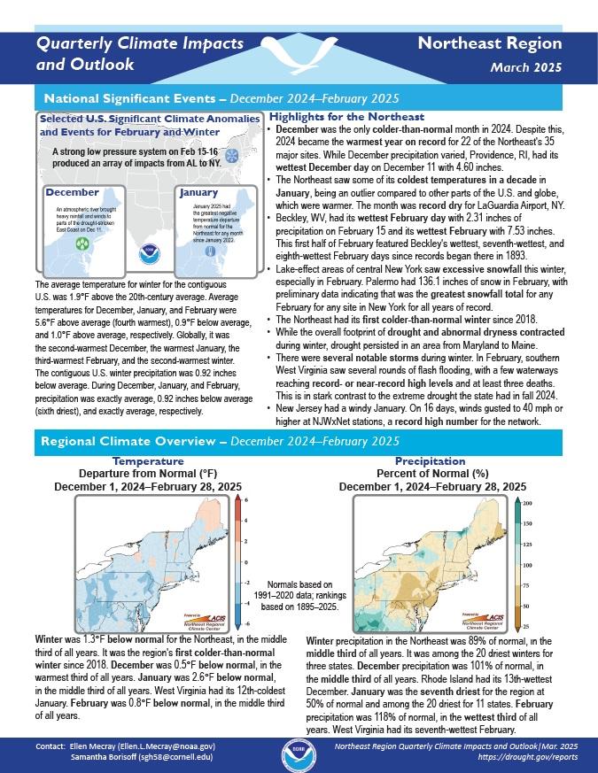 Example image of the Climate Impacts and Outlook report