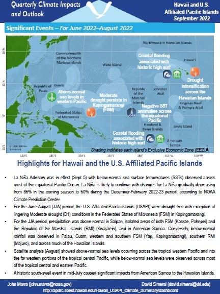 Climate Impacts and Outlook report for the Pacific Region.