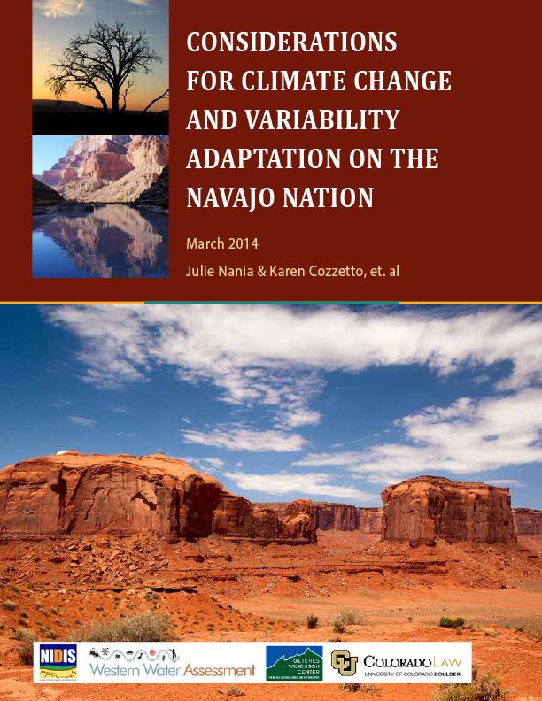 cover with image of sandstone buttes, NIDIS logo, Western Water Assessment logo, Getches Wilkinson Center, University of Colorado School of Law