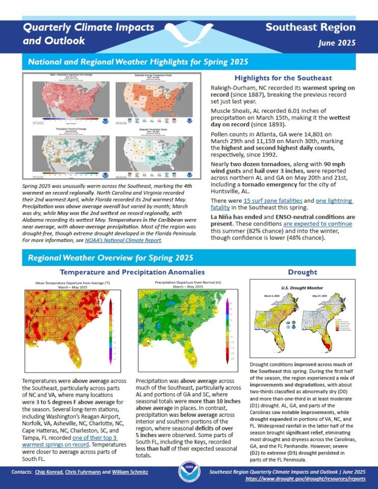 Example image of the Climate Impacts and Outlook report