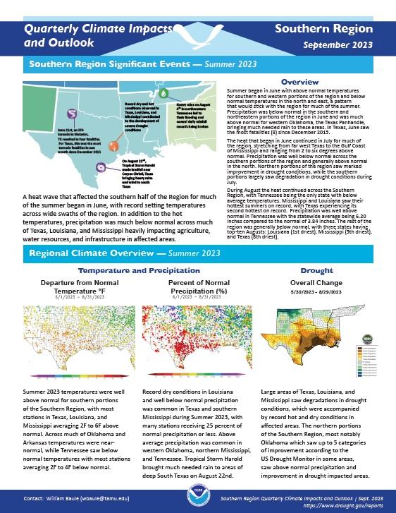 Example image of the Climate Impacts and Outlook report.