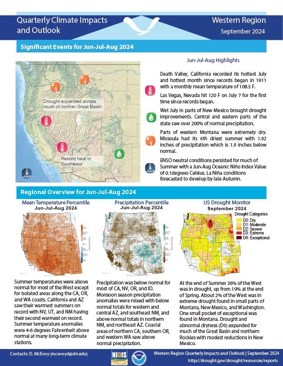 Example image of the Climate Impacts and Outlook report