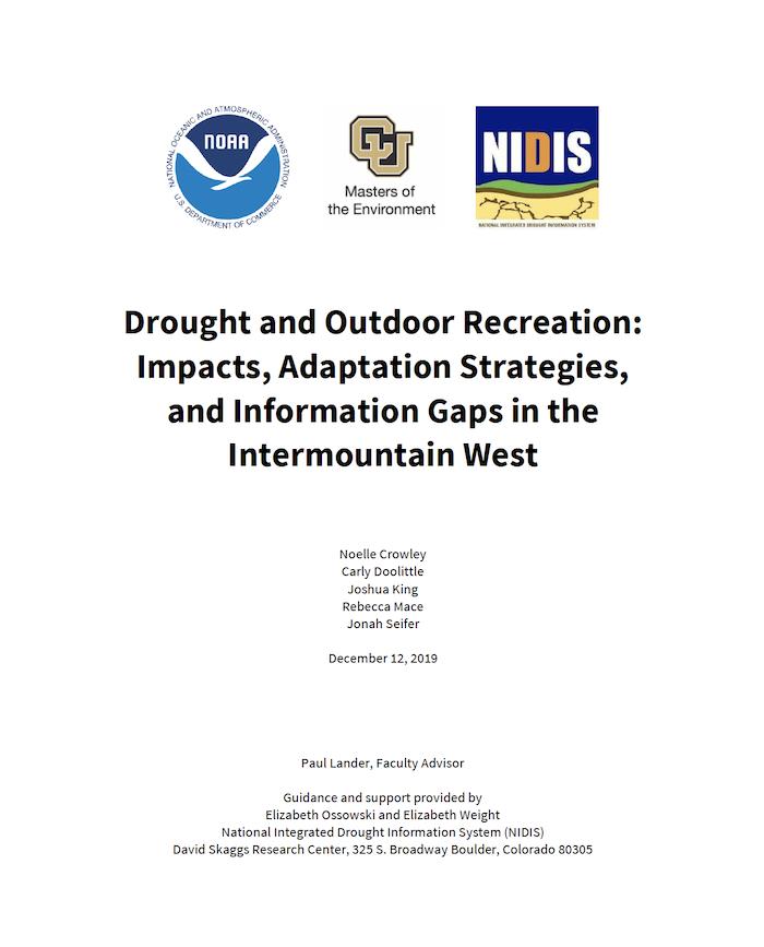 Cover page of Drought and Outdoor Recreation report