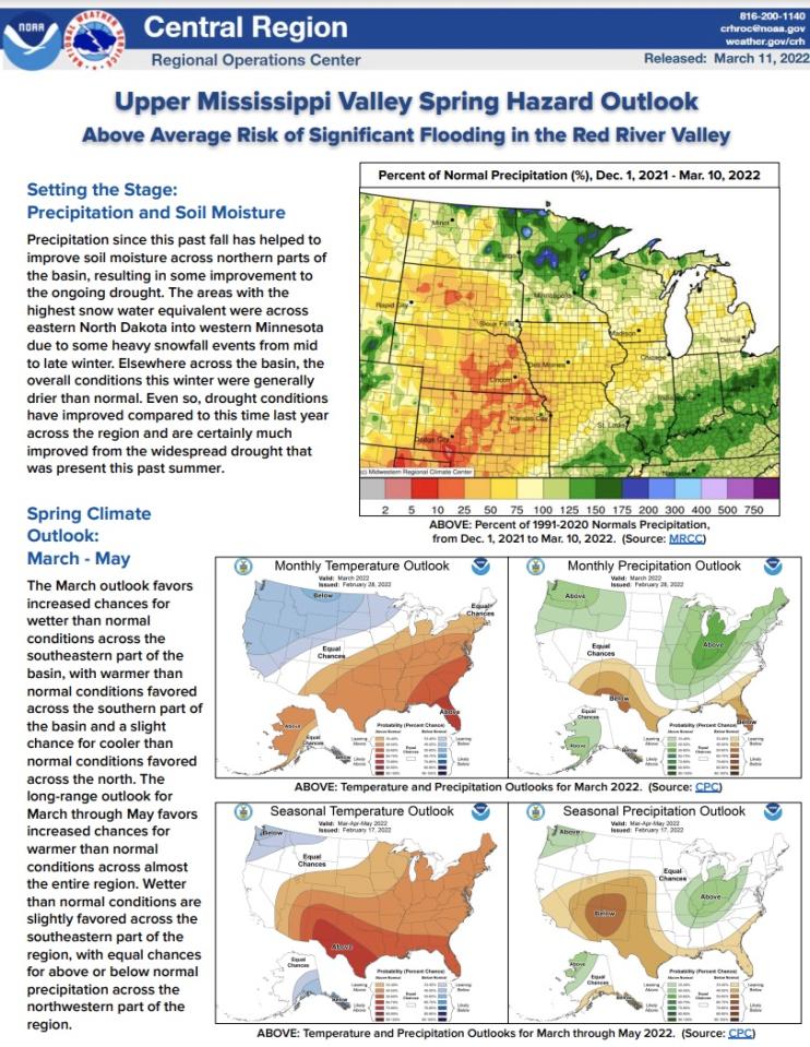 First page of the 2022 Upper Mississippi Valley Spring Hazards Outlook