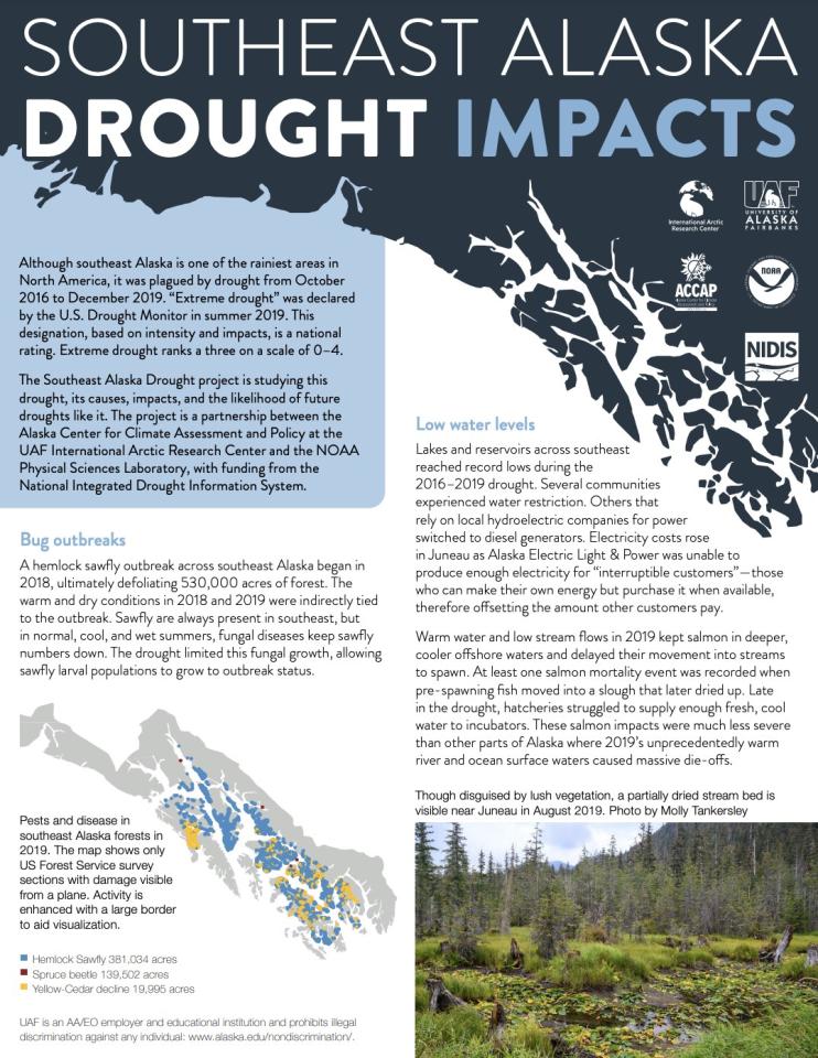 First page of the Southeast Alaska Drought Impacts PDF