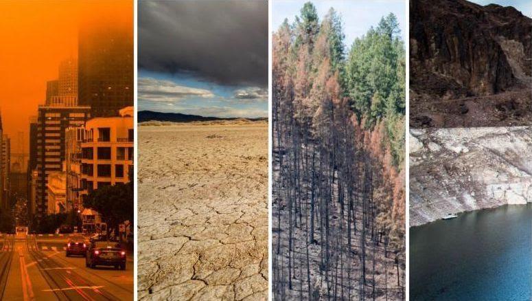 Visual representations of wildfire and drought