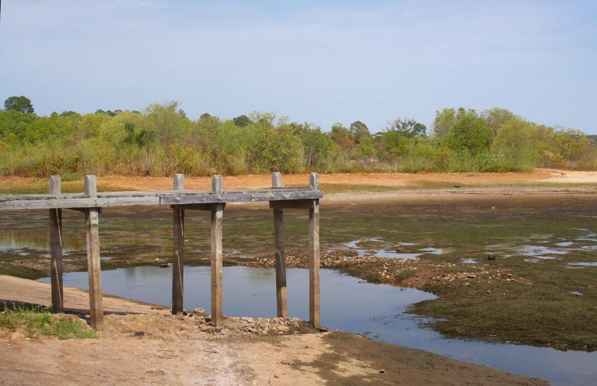 Lake Tyler in east Texas with very low water levels during a drought. Photo credit: LMPark Photos, Shutterstock.